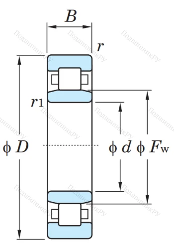 Роликовый цилиндрический подшипник NU 2214 от производителя  KOYO