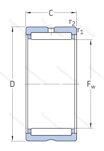 Игольчатый подшипник NK 20/16 от производителя  SKF