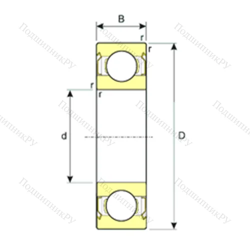 Подшипник шариковый радиальный SS 6311-2RS