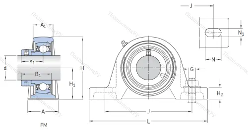 Подшипниковый узел SY 60 FM в Чите
