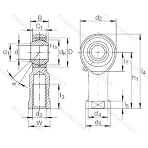 Подшипник скольжения сферический GIKFL 5 PB