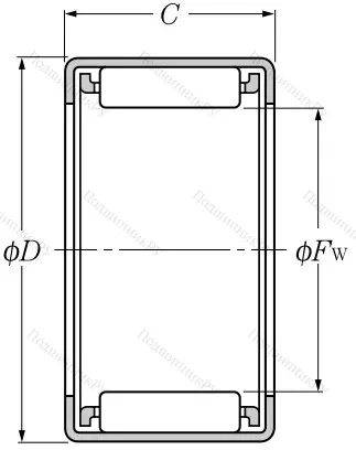 Игольчатый подшипник HK 2216 C/F от производителя  NTN
