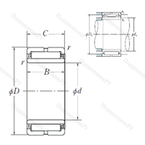 Подшипник игольчатый радиальный NA 59/28