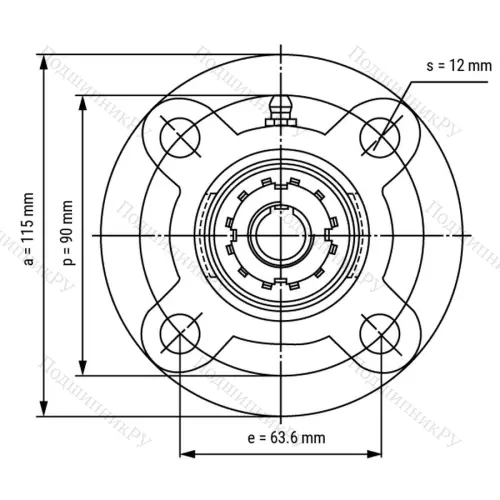 Подшипниковый узел UKFC 205+H 2305 - Вал: 20 мм от производителя  LPZ