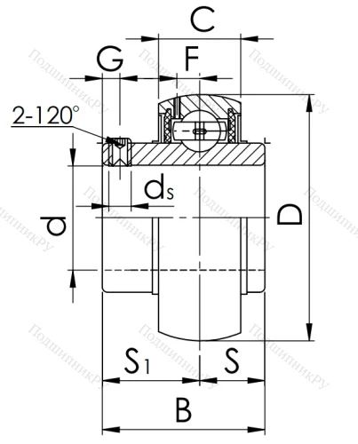 Корпусный подшипник UC 213 (480213 ГОСТ) в Чите