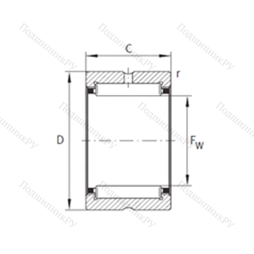 Подшипник игольчатый радиальный NK 105/26-XL