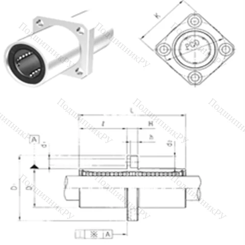 Подшипник шариковый линейный LMEKM 40UU