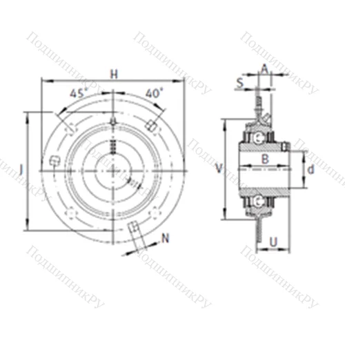Подшипниковый узел шариковый радиальный RRY 15-VA