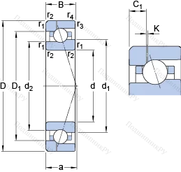 Подшипник 7017 ACE/P 4AH 1