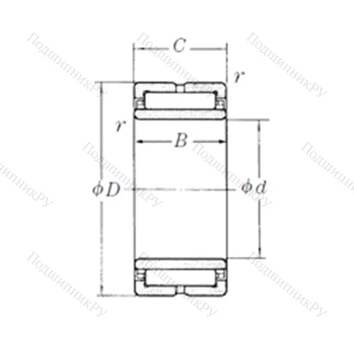 Подшипник игольчатый радиальный NA 6916
