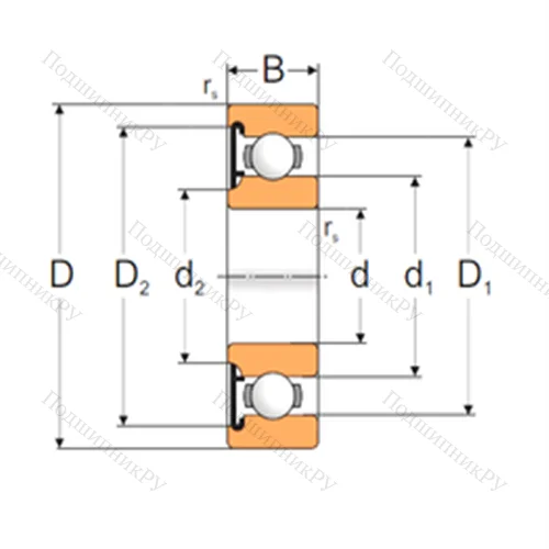 Подшипник шариковый радиальный 6306-RS 1