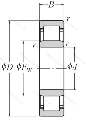 Роликовый цилиндрический подшипник NJ 2317 W от производителя  NSK