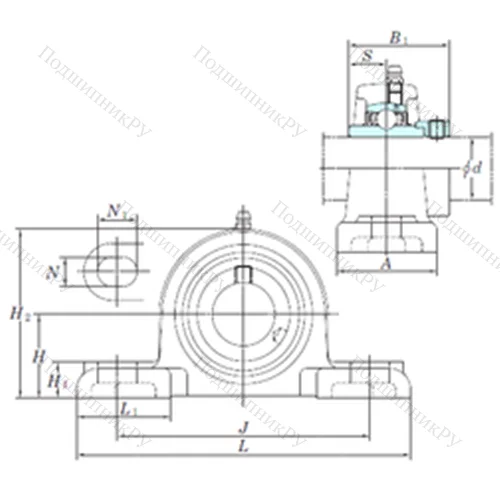 Подшипниковый узел шариковый радиальный NAPK 209-28