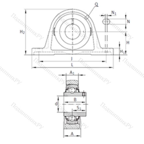 Подшипниковый узел шариковый радиальный RAKY 1-15/16