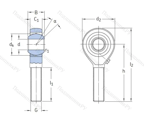 Наконечник штока с внешней реьбой SAKAC 22 M в Чите