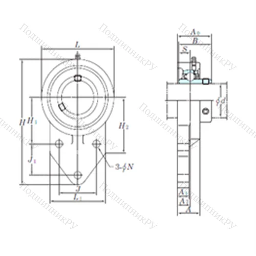 Подшипниковый узел шариковый радиальный UCFB 210-31 от производителя  KOYO