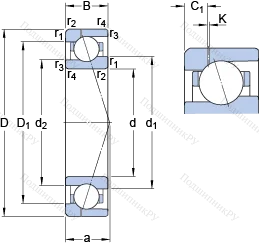 Подшипник 71920 CE/HCP 4AH 1