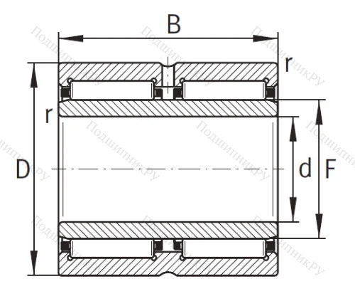 Игольчатый подшипник NA 6911 ZW XL от производителя  INA