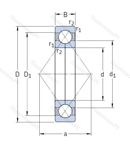 Радиально-упорный шариковый подшипник QJ 211 MA/C 3 от производителя  SKF