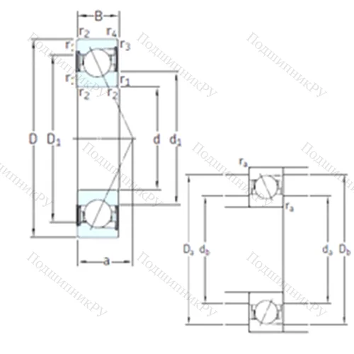 Подшипник шариковый радиально-упорный SS 7212 ACD/P 4A от производителя  SKF