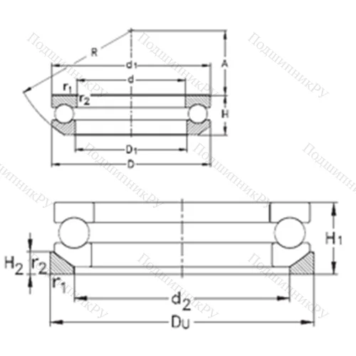 Подшипник шариковый упорный 53326-MP+U 326