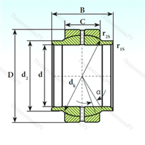 Подшипник скольжения сферический GEEW 32 ES