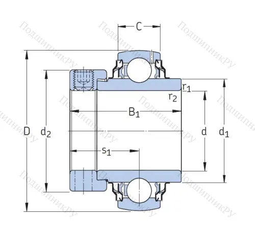 Корпусный подшипник YEL 208-2RF/VL 065 в Чите