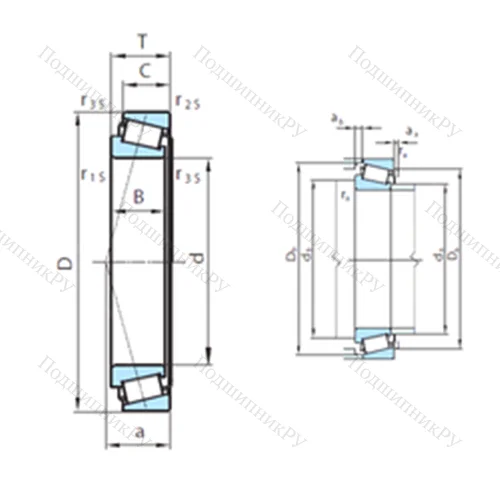Подшипник роликовый радиально-упорный  611-9