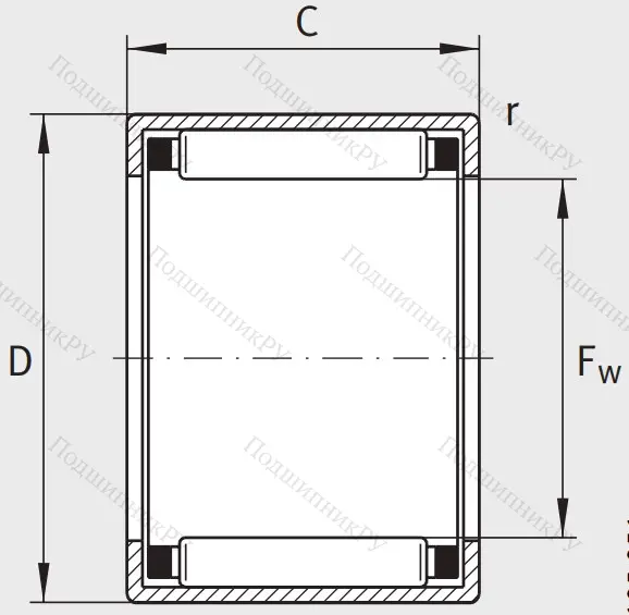 Игольчатый подшипник HK 2020 B