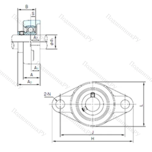 Подшипниковый узел шариковый радиальный BFL 205