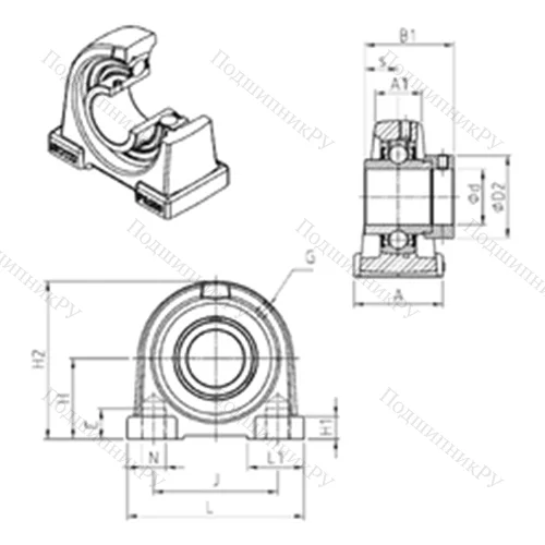 Подшипниковый узел шариковый радиальный EXPA 208