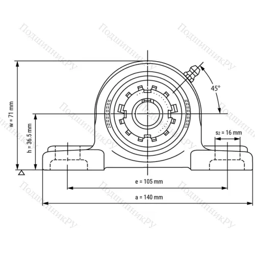 Подшипниковый узел UKP 205+H 2305 - Вал: 20 мм