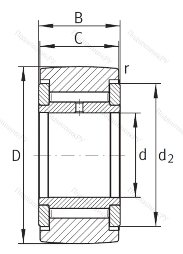 Игольчатый подшипник NATV 5 от производителя  INA
