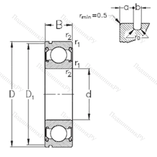 Подшипник шариковый радиальный 6220-2Z-N
