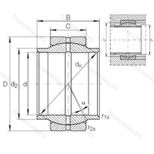 Подшипник скольжения сферический GE 32 LO