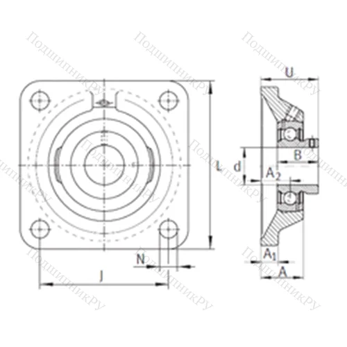 Подшипниковый узел шариковый радиальный PCJY 1-3/16