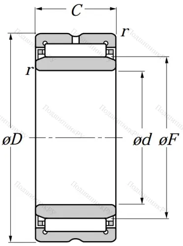 Игольчатый подшипник NA 4911 R от производителя  NTN