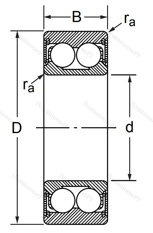 Радиально-упорный шариковый подшипник 3056208 2RS (3208 2RS)