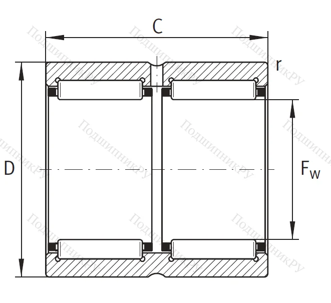 Игольчатый подшипник RNA 6908 ZW XL