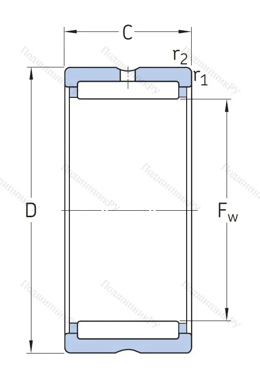 Игольчатый подшипник NK 20/20