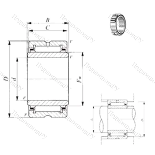 Подшипник игольчатый радиальный TRI 153320
