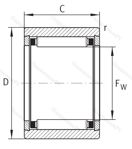 Игольчатый подшипник NK 7/10 TV XL