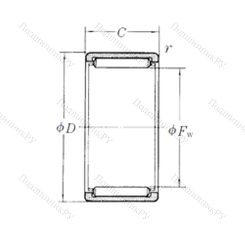 Подшипник игольчатый радиальный RLM 9011025-1