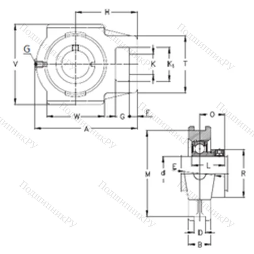 Подшипниковый узел шариковый радиальный RTUEY 45