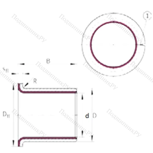 Подшипник скольжения EGF 10170-E 40-B