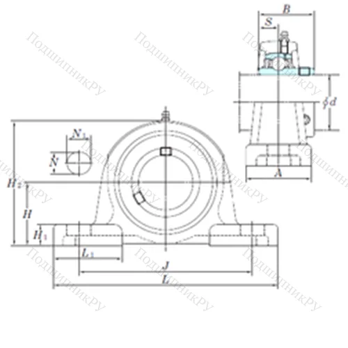 Подшипниковый узел шариковый радиальный UCP 205-15