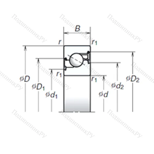 Подшипник шариковый упорно-радиальный 25TAC 62BDDG от производителя  NSK