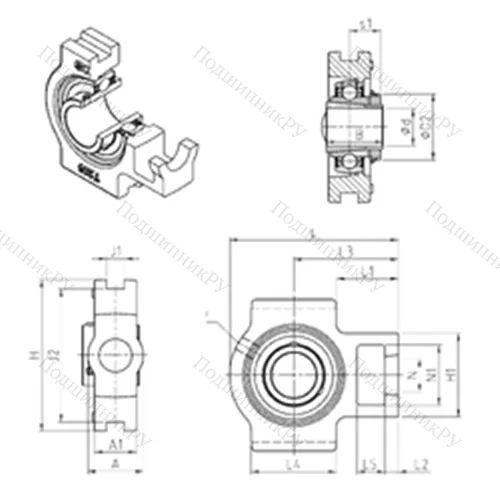 Подшипниковый узел шариковый радиальный UKT 315H