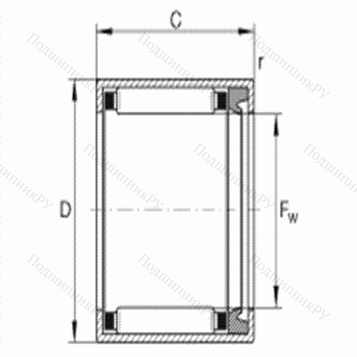 Подшипник роликовый игольчатый с одним наружным штампованным кольцом
